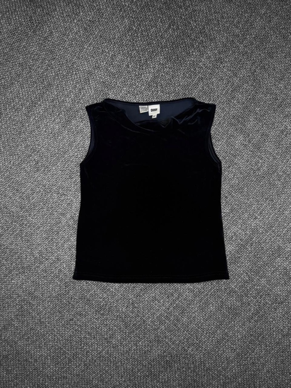 DKNY Black Velvet Sleeveless Top Size Medium